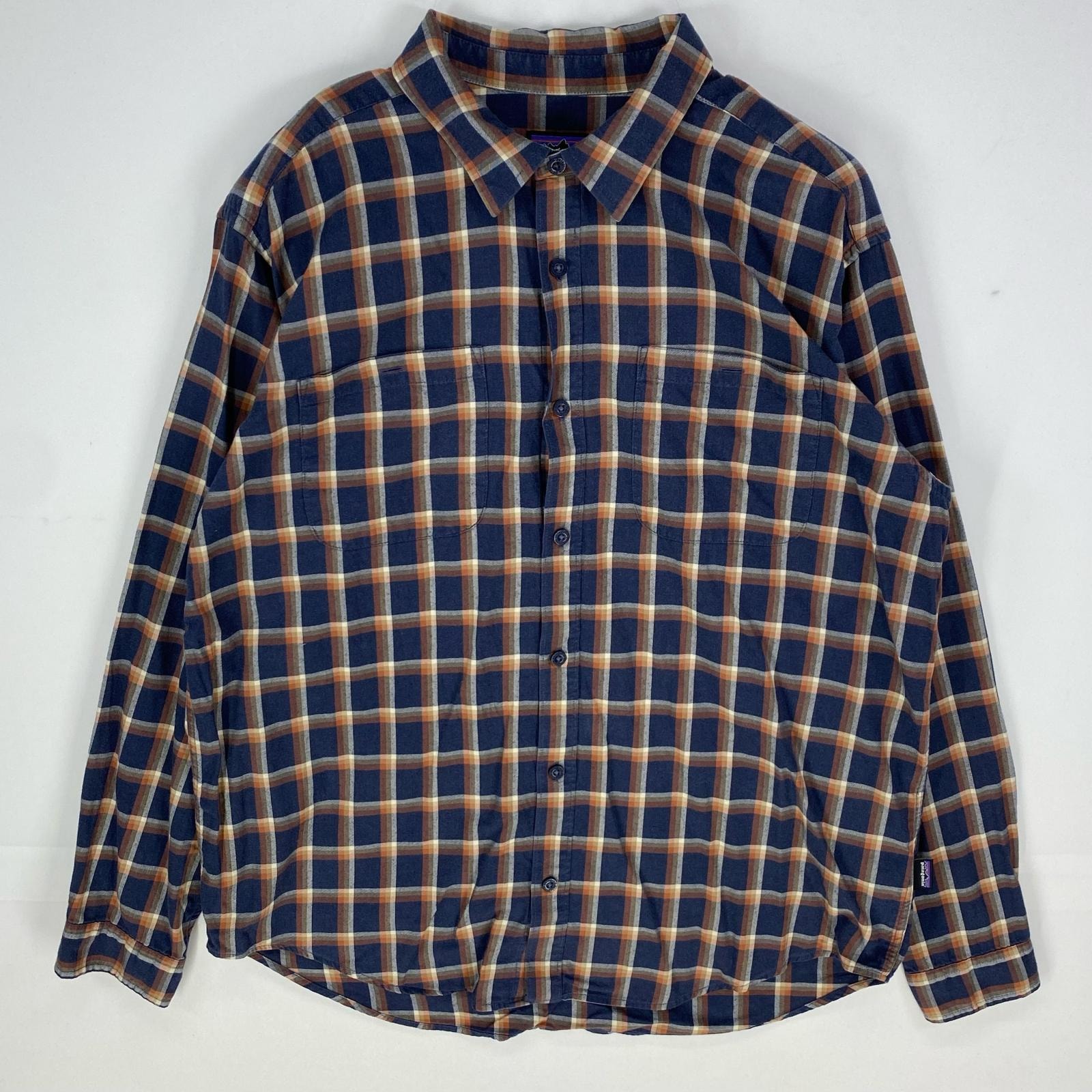 古着 パタゴニア patagonia 長袖シャツ 胸ポケット アウトドア ロングスリーブ L ブラウン系 チェック メンズ