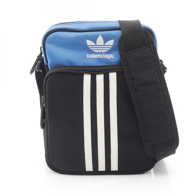 バレンシアガ BALENCIAGA BALENCIAGA × adidas ショルダーバッグ バッグ キャンバス レディース ブラック系 / ブルー系 725437 【中古】