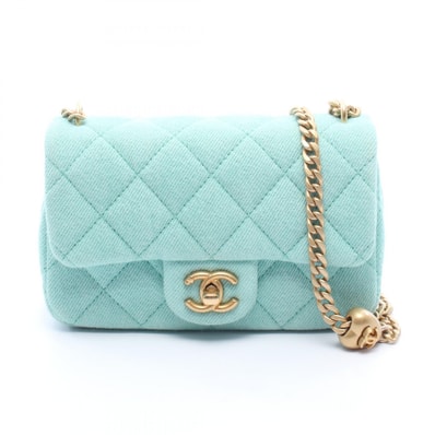 シャネル CHANEL マトラッセ ショルダーバッグ バッグ デニム レディース グリーン系 AS4041 【中古】