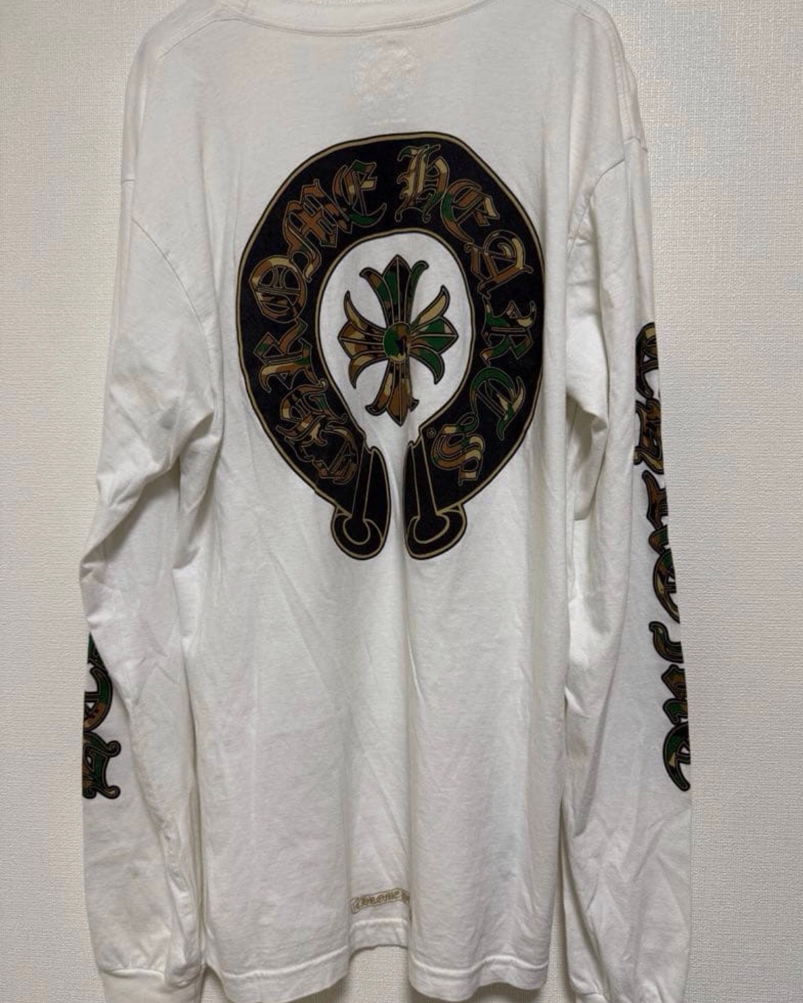 Chrome Hearts Horse Shoe 3 CEM CRS Pocket L/S T-Shirt Camouflage "White/Gold"