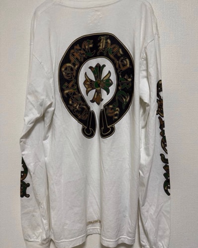Chrome Hearts Horse Shoe 3 CEM CRS Pocket L/S T-Shirt Camouflage "White/Gold"