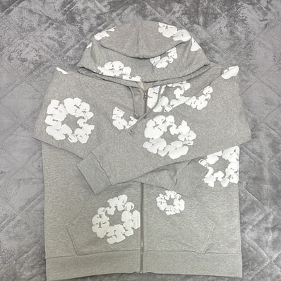 DENIM TEARS Cotton Wreath Zip Hoodie "Grey"
