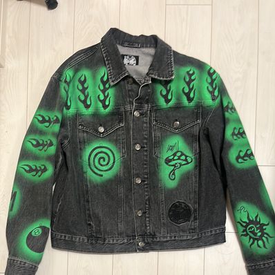 Stussy x Dries Van Noten Hand-Stencilled Denim Jacket "Washed Black"