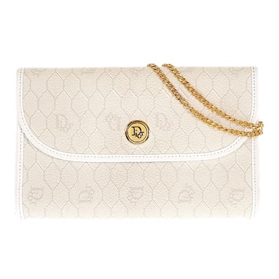 ディオール Dior チェーン ショルダーバッグ ホワイト【中古】【ABランク】