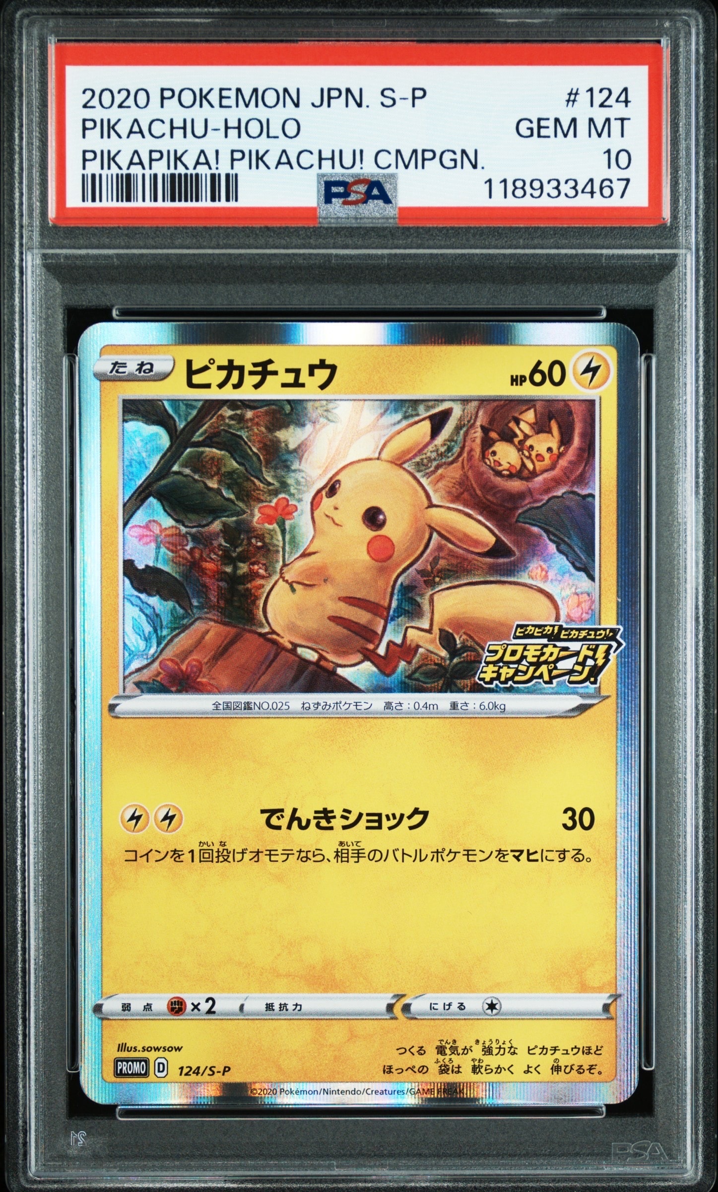ピカチュウ: プロモ P [S-P 124](ピカピカ!ピカチュウ!プロモカードキャンペーン)
