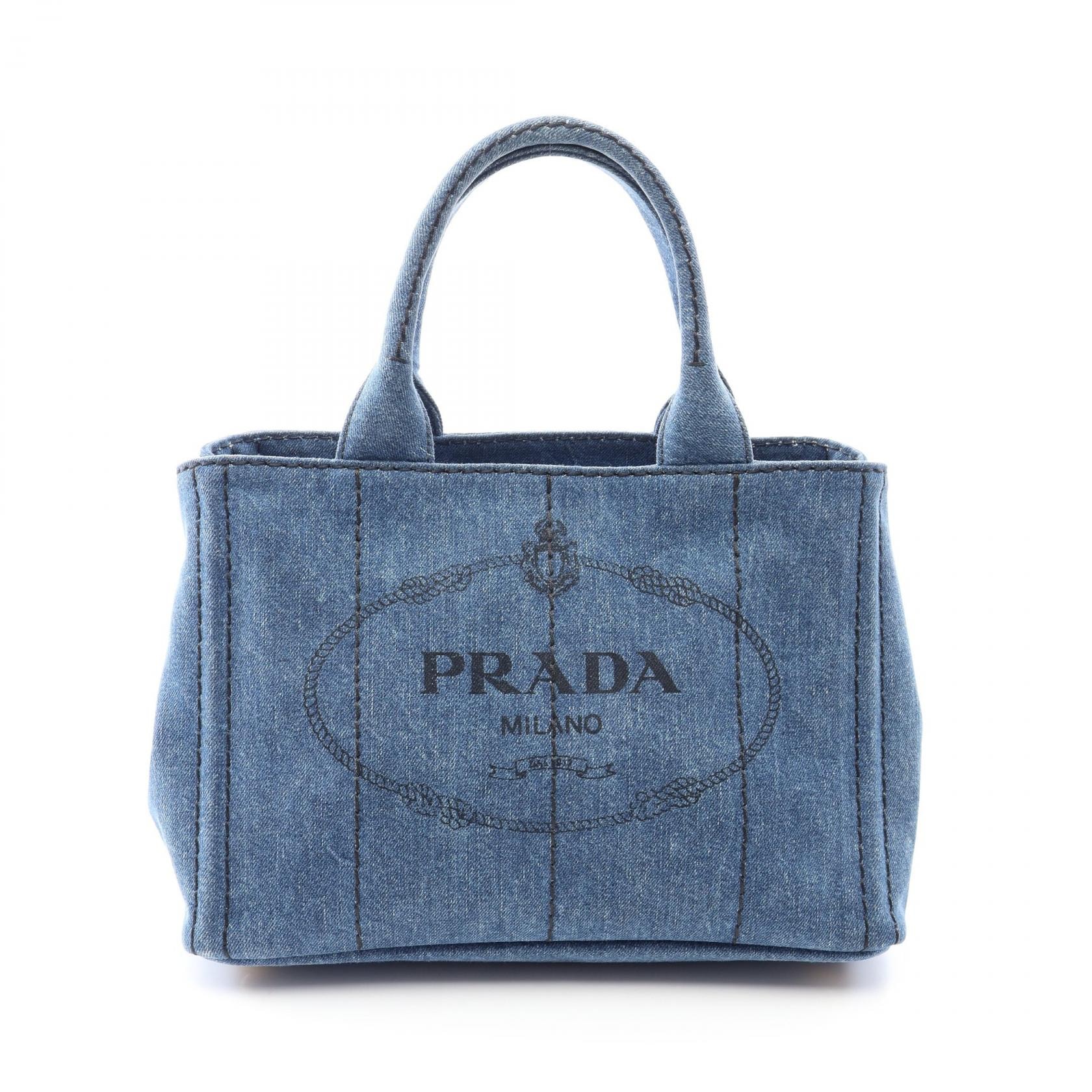 プラダ PRADA CANAPA カナパ 2WAY トートバッグ バッグ デニム レディース ブルー系 1BG439 【中古】