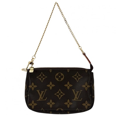 LOUIS VUITTON ルイヴィトン ハンドバッグ モノグラム ミニポシェットアクセソワール アクセサリーポーチ Mini Pochette Accessoires M58009 ブラウン 茶 ゴールド金具 レディース 美品【中古品】