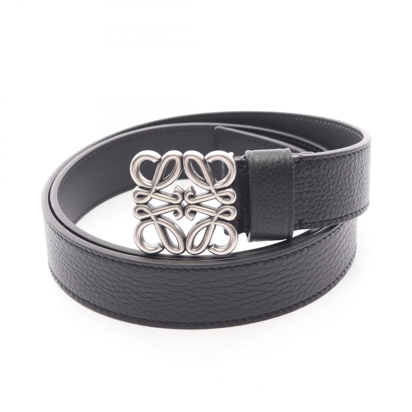 ロエベ LOEWE チャンキー アナグラム ベルト 衣料品 レザー メンズ ブラック系 E619237X15183995 【新品】