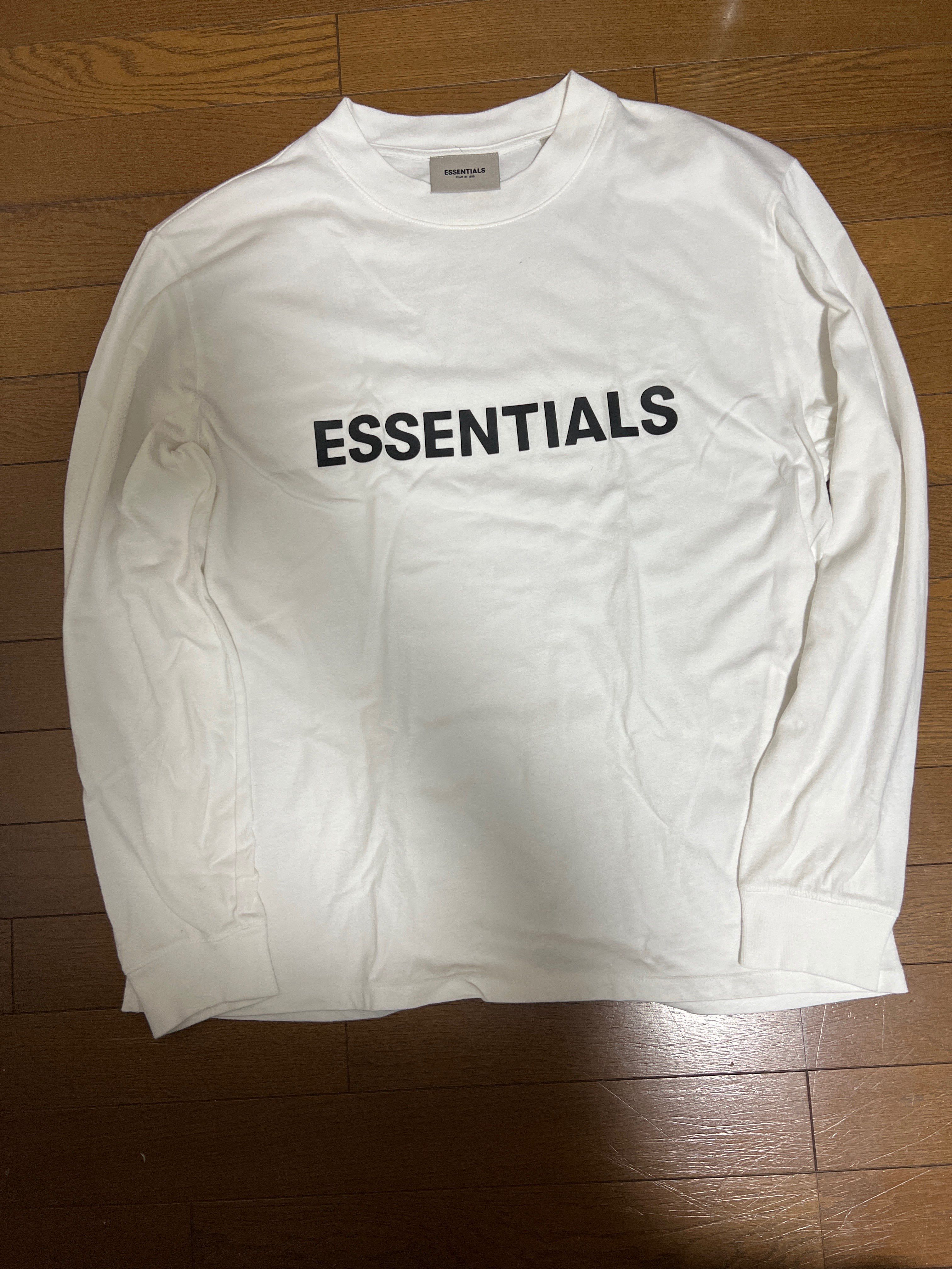 FEAR OF GOD ESSENTIALS 3D Silicon Applique Boxy Long Sleeve T-Shirt "White"