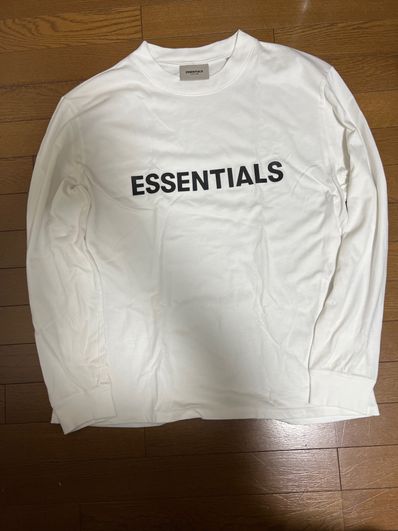 FEAR OF GOD ESSENTIALS 3D Silicon Applique Boxy Long Sleeve T-Shirt "White"