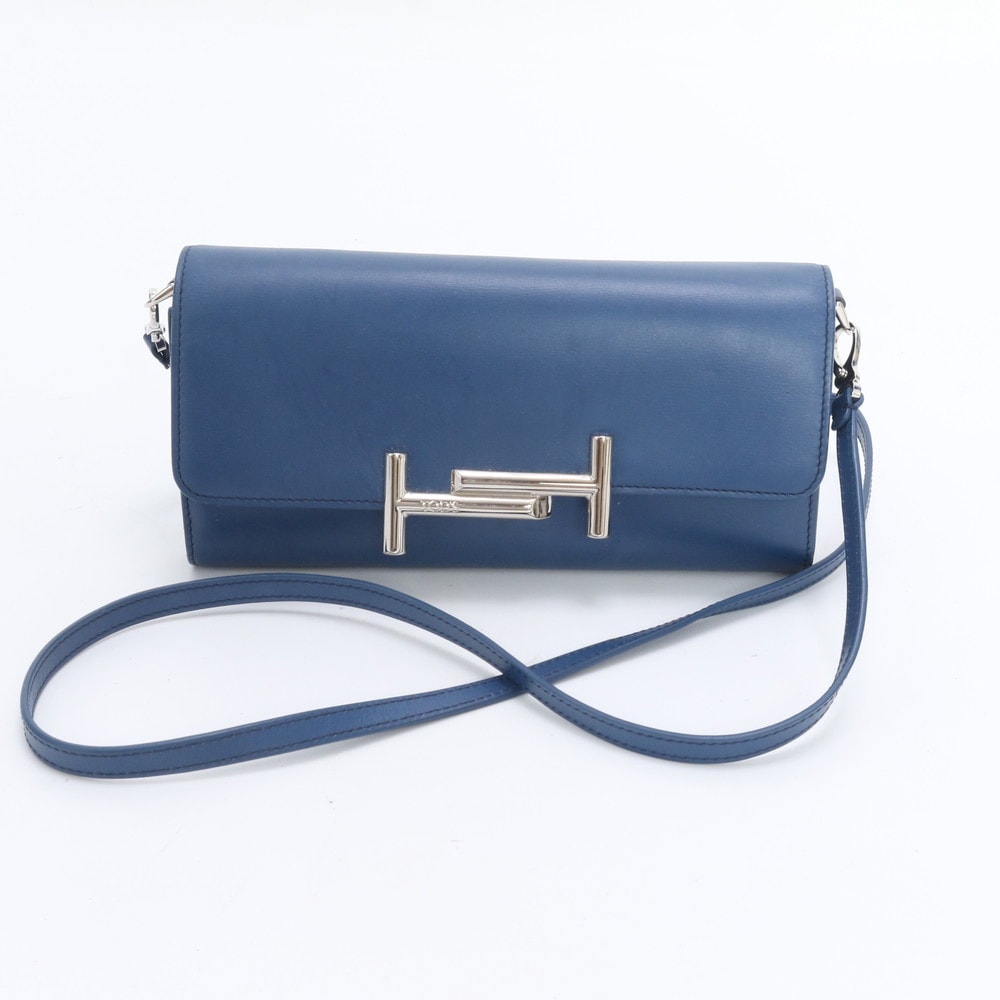 ■美品 トッズダブルT ショルダー ウォレット バッグ長財布 レザー