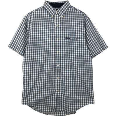 古着 ラルフローレン Ralph Lauren CHAPS チャップス シアサッカー 半袖 ボタンダウン チェックシャツ メンズM相当/eaa619272