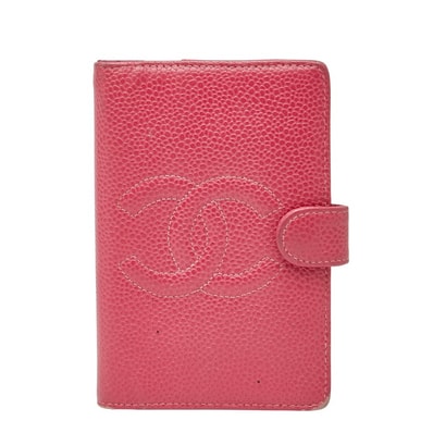 シャネル ココマーク 手帳カバー 5穴 ピンク キャビアスキン レディース CHANEL 【中古】