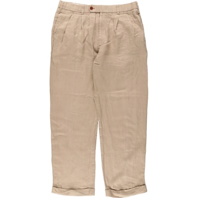 古着 ブルックスブラザーズ Brooks Brothers IRISH LINEN ツータック リネンパンツ スラックス メンズw32相当/eaa537870