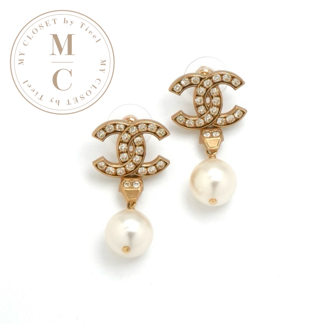 シャネル CHANEL ピアス イヤリング ゴールド ココマーク ラインストーン