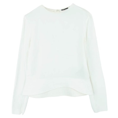 TOM FORD トムフォード TS1432 FAX036 長袖 チュニック ブラウス イタリア製 アイボリー系 36【中古】
