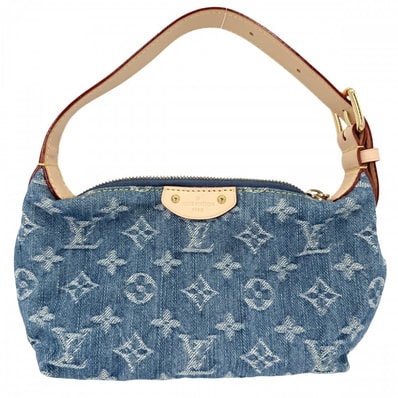LOUIS VUITTON ルイヴィトン ハンドバッグ ポシェットヒルズ ミニバッグ M82949 モノグラムデニム ブルー 青 ゴールド金具 レディース 美品【中古品】