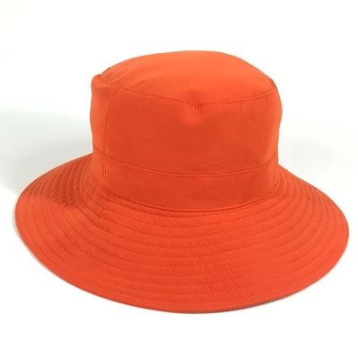 エルメス HERMES Hロゴ ハット帽 帽子 バケットハット ボブハット ハット ポリエステル オレンジ 美品