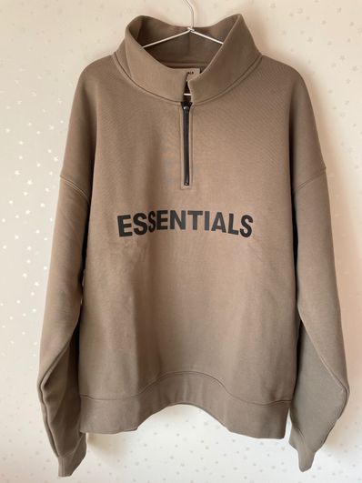 FEAR OF GOD ESSENTIALS Half Zip Pullover Sweater "Taupe"