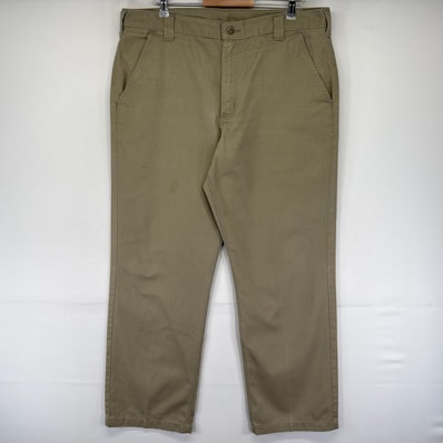 古着 カーハート Carhartt パンツ ワーク チノ ワンポイントロゴ 大きいサイズ ジッパーフライ W38 L32 ベージュ系 メンズ