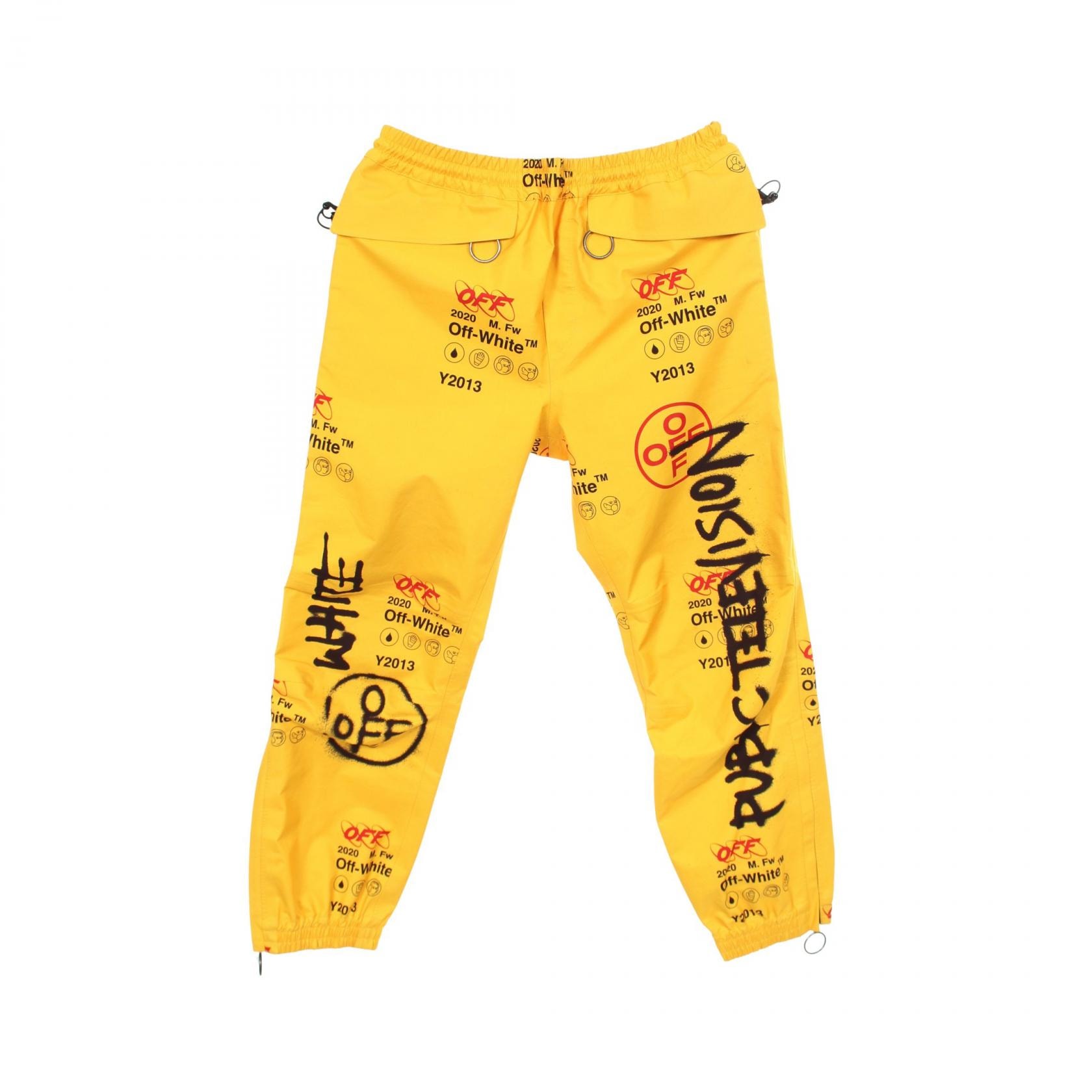 オフホワイト OFF-WHITE GORE-TEX パンツ 衣料品 ボトムス ポリエステル メンズ イエロー系 / ブラック系 / レッド系 OMCA098F19E35021 【中古】