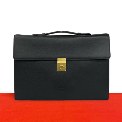 LOEWE ロエベ アナグラム 刻印 レザー ビジネスバッグ ブラック
56661