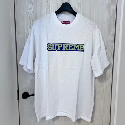 Supreme Satin Applique S/S Top "White"