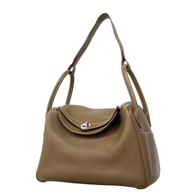 ★SALE【6gc3243-e】エルメス ハンドバッグ リンディ30 トリヨンクレマンス エトゥープ シルバー金具 A刻印 2wayバッグ【中古】レディース