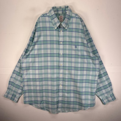 古着 ブルックスブラザーズ Brooks Brothers 長袖シャツ BD 1818 ワンポ ロゴ刺繍 XL ブルー系 チェック メンズ
