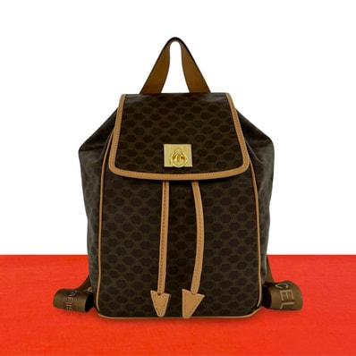 CELINE セリーヌ マカダム ブラゾン ロゴ 柄 レザー PVC リュックサック ブラウン
20284