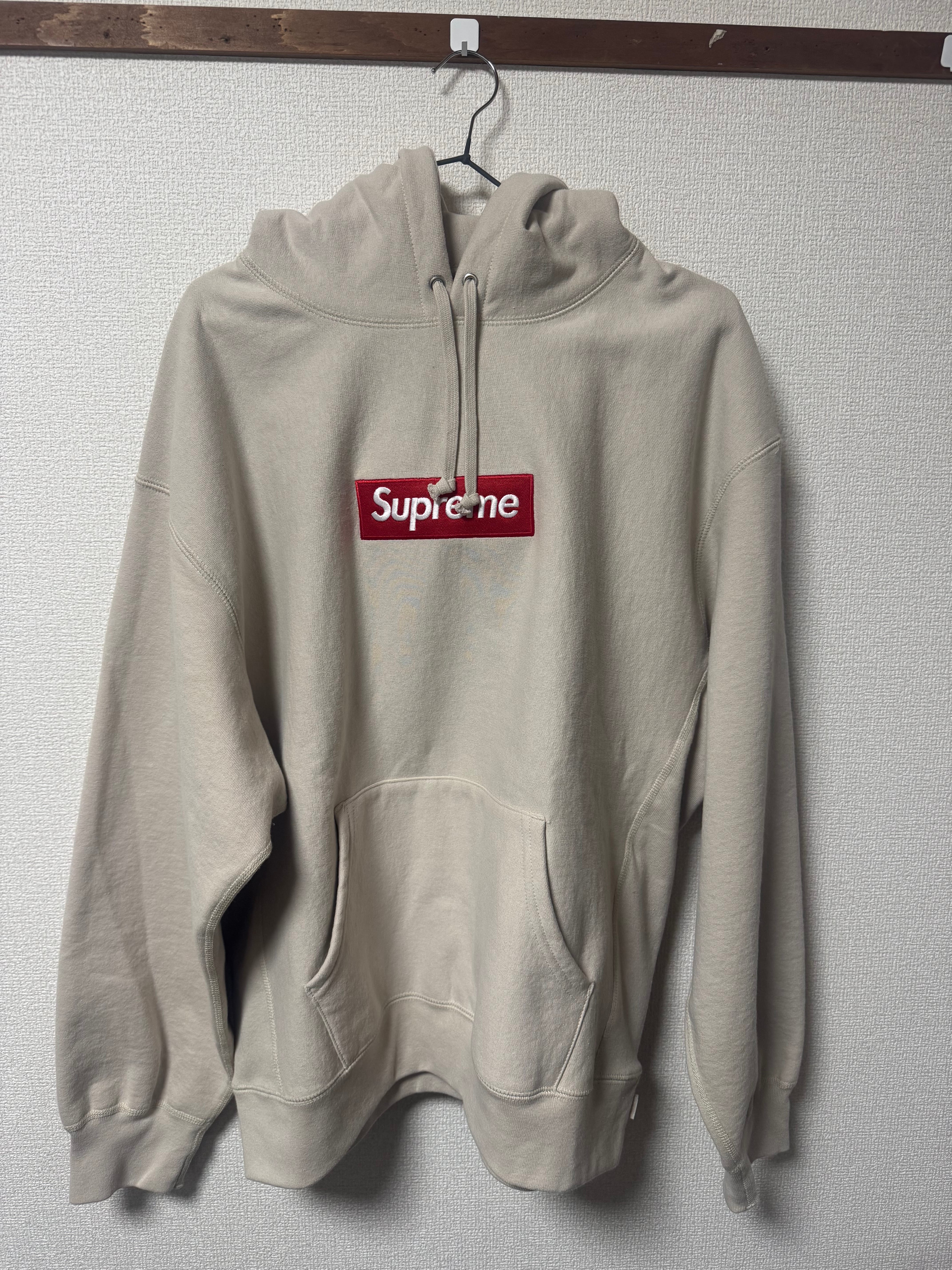 Supreme Box Logo Hooded Sweatshirt "Stone" (24FW)