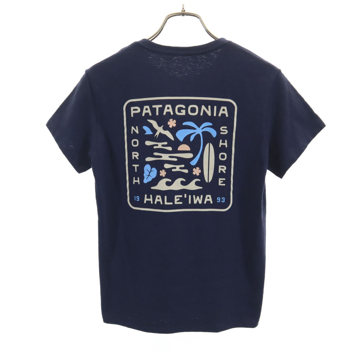 patagonia パタゴニア ハレイワ店限定 バックプリント 半袖 Tシャツ XS ネイビー 37725FA24 アウトドア