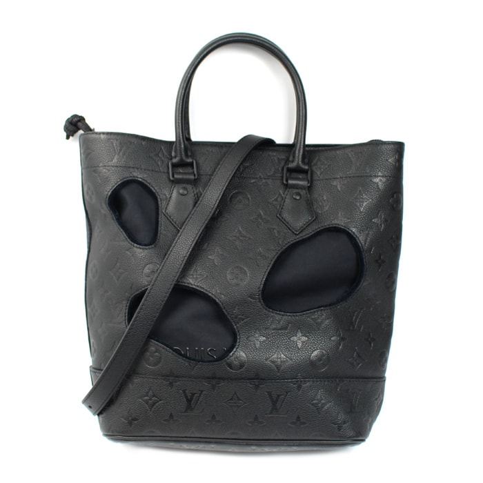 LOUIS VUITTON ルイ・ヴィトンコムデギャルソン ウィズ ホールズ PM 川久保玲コラボ 2Wayショルダーバッグ モノグラムアンプラント ブラック M45887 AR0281 レディース【中古】【美品】