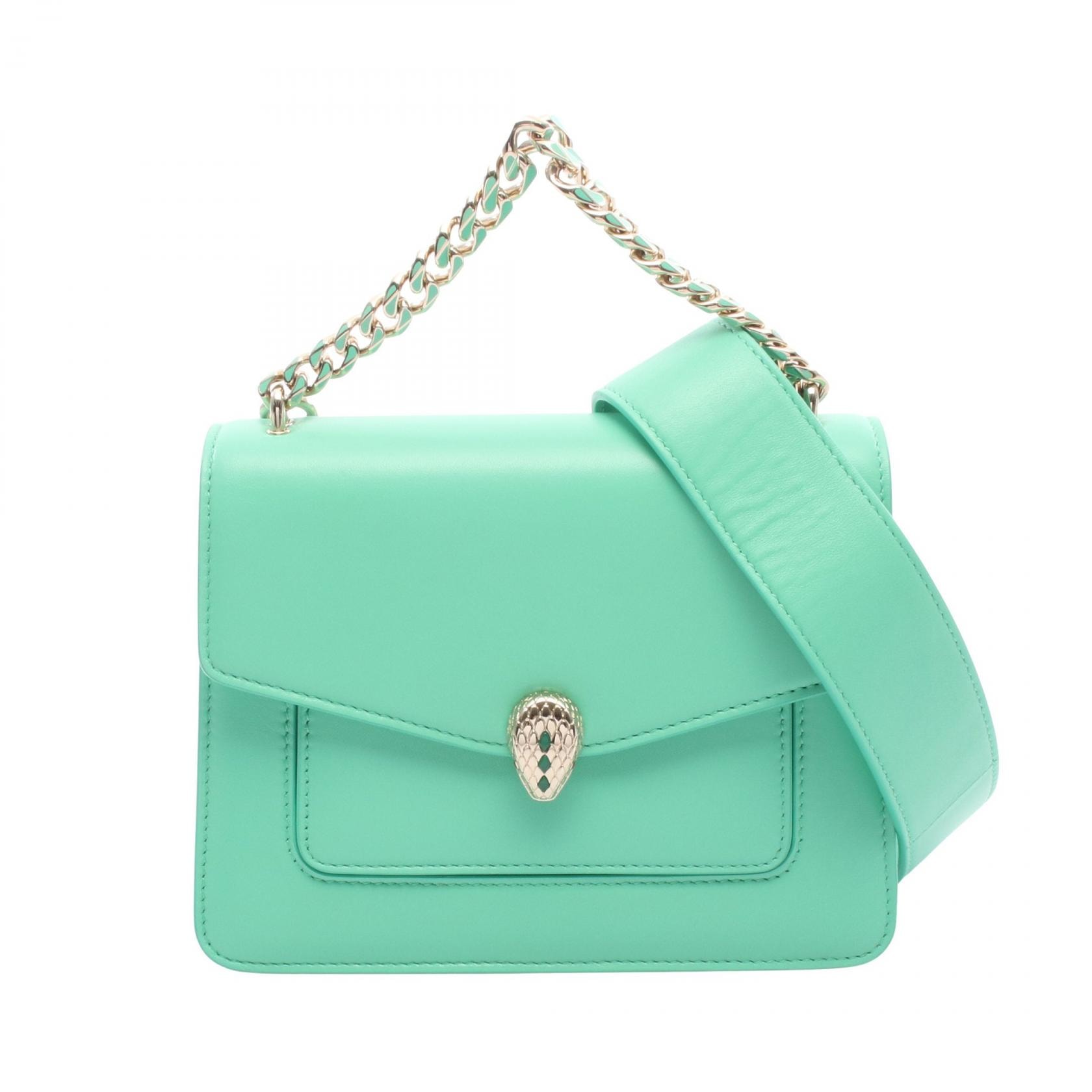 ブルガリ BVLGARI セルペンティ フォーエバー 2WAY ハンドバッグ バッグ レザー レディース グリーン系 【中古】