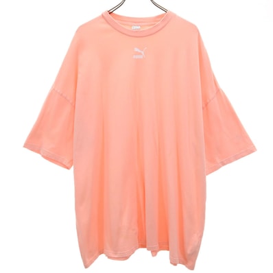 PUMA プーマ 5分袖 Tシャツ ワンピース S サーモンピンク系