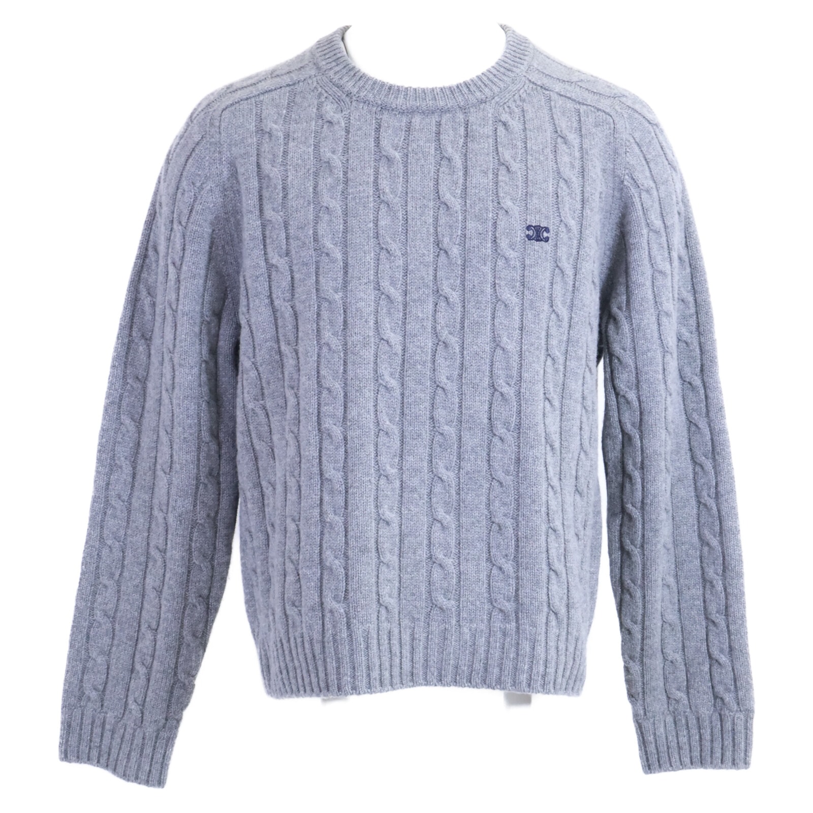 セリーヌ 美品 国内正規 2AD4G362W トリオンフセーター/カシミヤ ケーブルニット XL