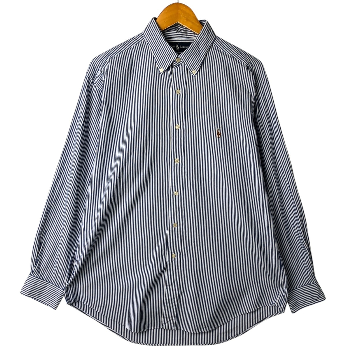 古着 ラルフローレン Ralph Lauren YARMOUTH 長袖 ボタンダウンストライプシャツ メンズL相当/eaa549317