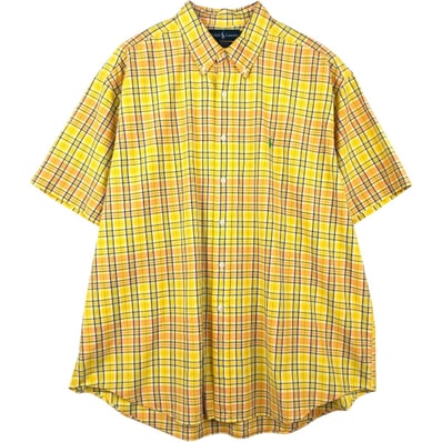古着 ラルフローレン Ralph Lauren BLAKE 半袖 ボタンダウン チェックシャツ メンズXXL相当/eaa660933