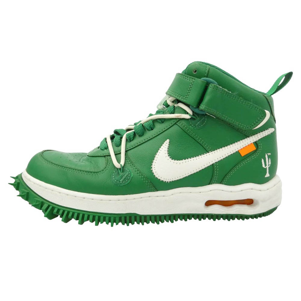 NIKE OFF-WHITE DR0500-300 × Off-White Air Force 1 Mid SP LTHR Pine Green エスピー レザー オフホワイト パイングリーン ミドルカット スニーカー グリーン系 ホワイト系 28cm【中古】