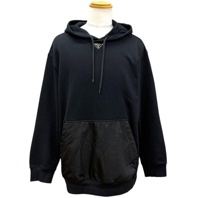美品 プラダ パーカー ブラック メンズ XL UJL45B