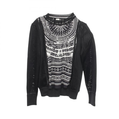 エルメス HERMES Astrology アストロジー 切替 ニット 衣料品 トップス シルク シルク ホワイト レディース ブラック系 / ホワイト系 【中古】