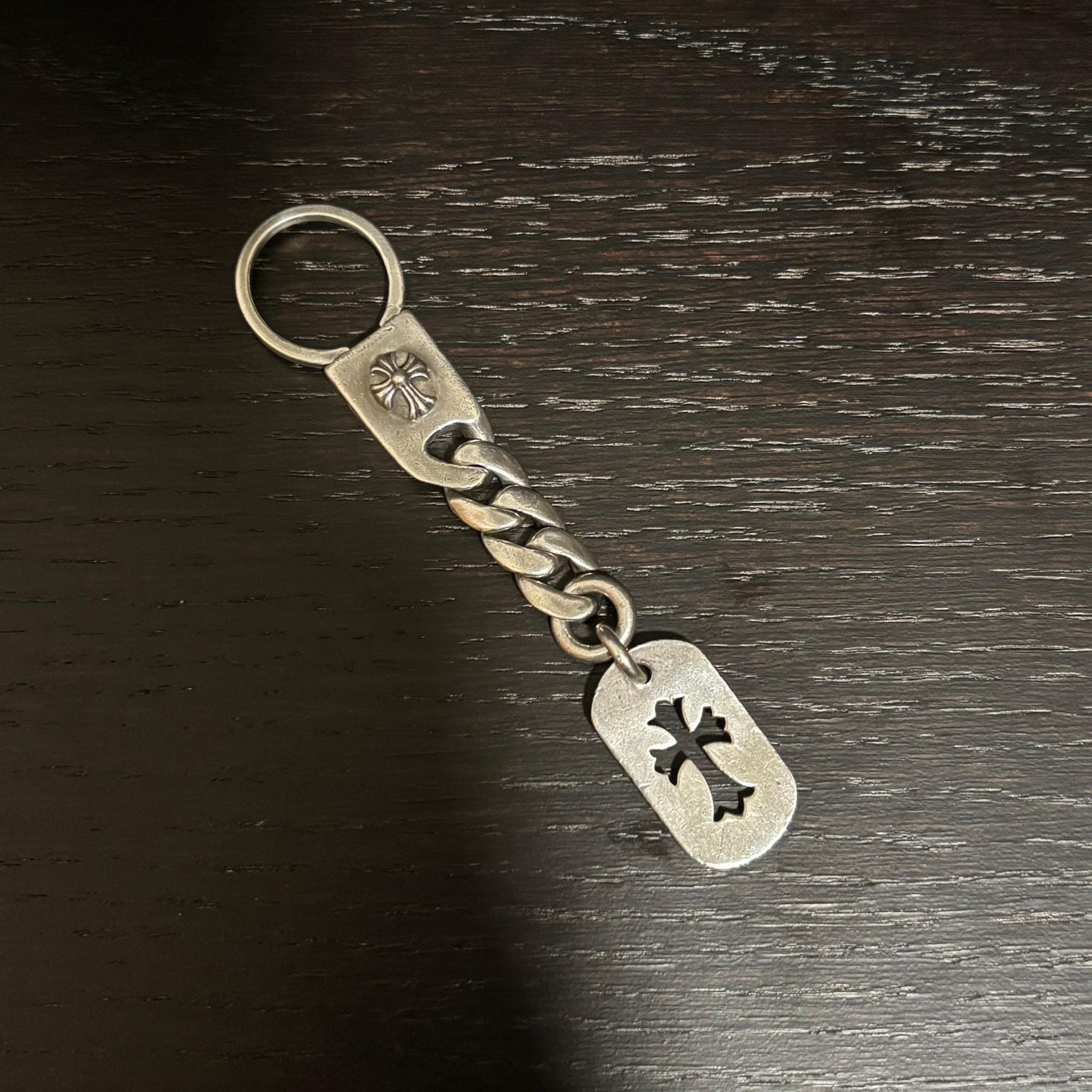 CHROME HEARTS (クロムハーツ) ユナイテッドアローズ10周年記念 ドッグタグWクラシックリンクキーホルダー シルバー