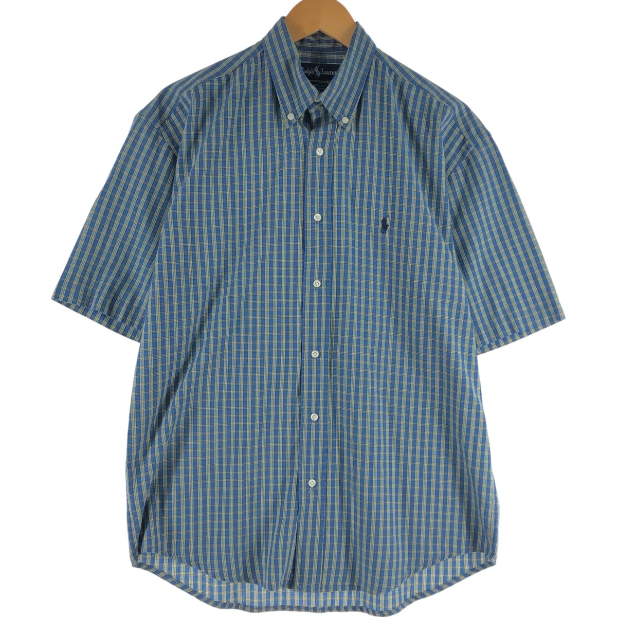 古着 ラルフローレン Ralph Lauren YARMOUTH 半袖 ボタンダウン チェックシャツ メンズM相当/eaa539489