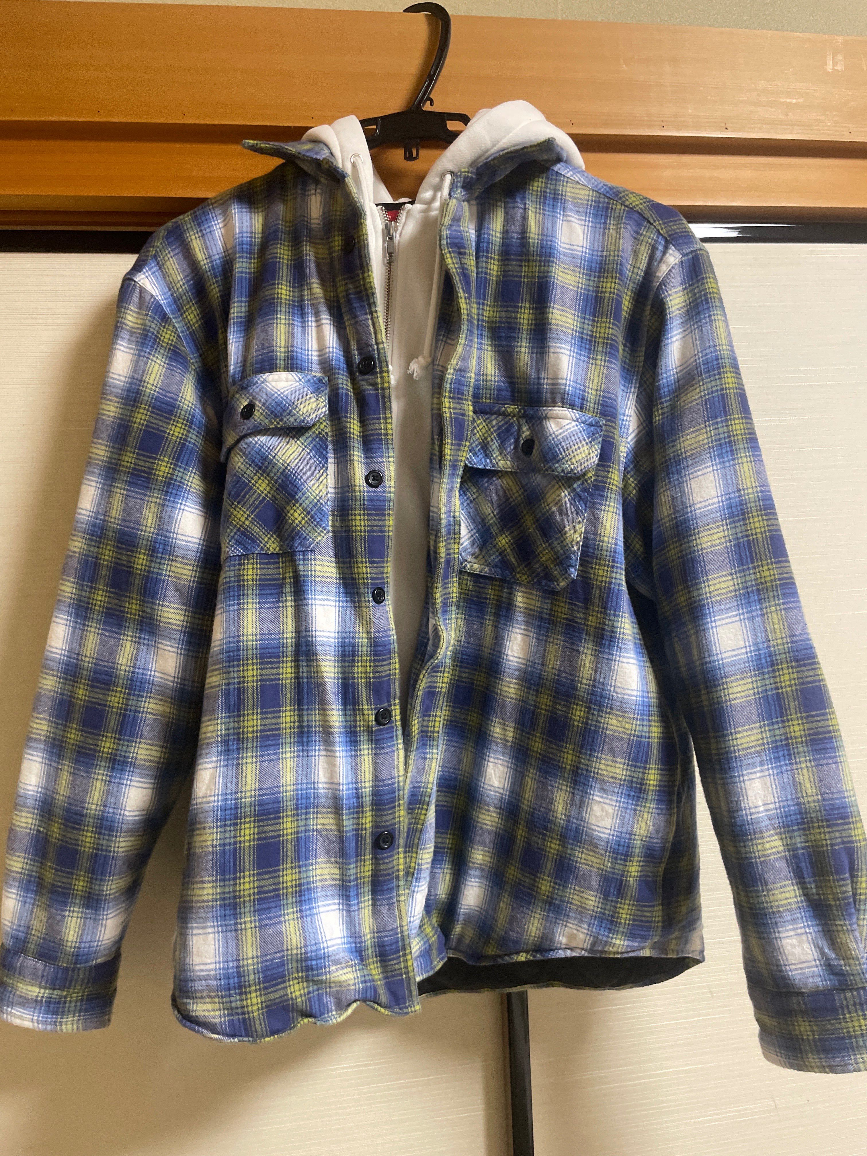 Supreme Hooded Flannel Zip Up Shirt "Blue"