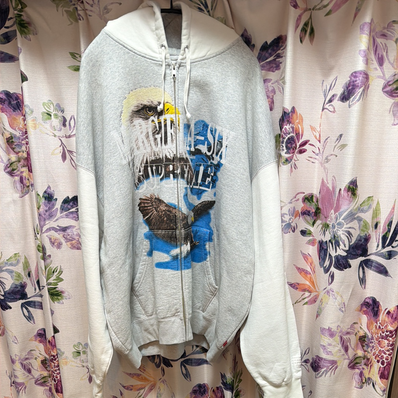 Supreme x MM6 Maison Margiela Eagle Zip Up Hooded Sweatshirt "Ash Grey"