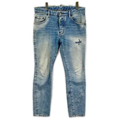 ディースクエアード S78LB0094 インディゴ コットン SKATER JEAN/スケータージーン ボタンフライデニムパンツ 48