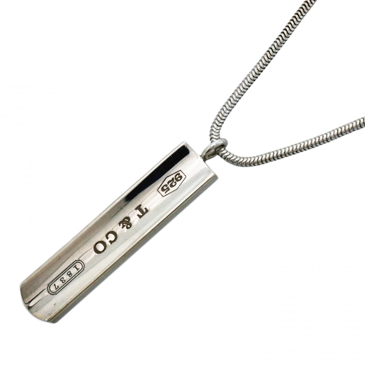 【6jdb0115-k】ティファニー ネックレス ナローバー シルバー925【中古】レディース