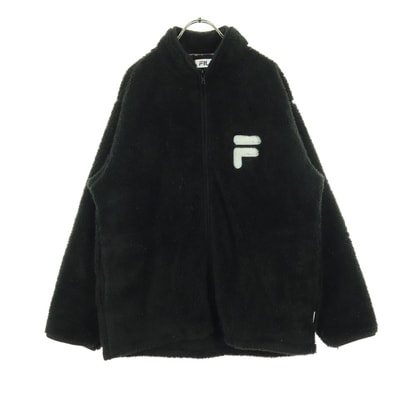FILA フィラ 長袖 ボア フリースジャケット M ブラック