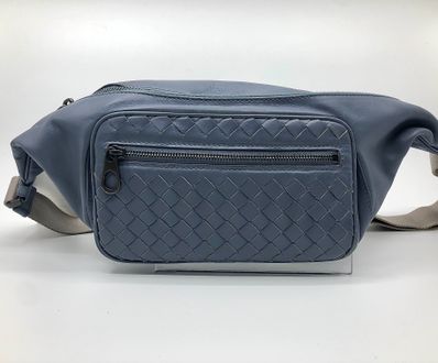 Bottega Veneta Intrecciato Leather Waist Pouch "Navy"