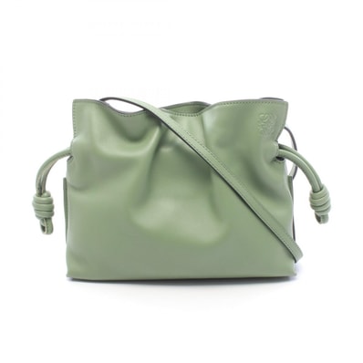 ロエベ LOEWE フラメンコクラッチ ミニ ショルダーバッグ バッグ レザー レディース グリーン系 【中古】